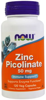 NOW Zinc Picolinate 50 мг, 120 капс