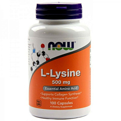 NOW L-Lysine 500 mg, 100 таб