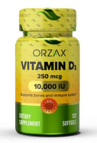 Orzax Vitamin D3 10 000 IU, 120 капс