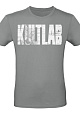 Kultlab Футболка мужская Бодибилдер (белый логотип), серая - белая