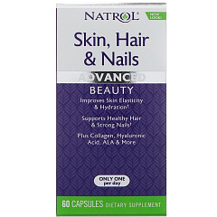 Natrol Skin Hair Nails with Lutein, 60 капс