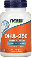 NOW DHA 250 мг, 120 капс