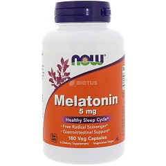 NOW Melatonin 5 мг, 180 капс