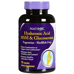 Natrol Hyaluronic Acid MSM Glucosamine, 90 капс