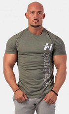 Nebbia 293 Vertical Logo NEBBIA T-shirt, хаки