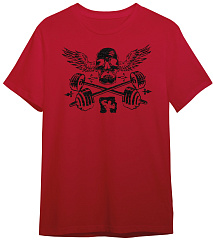 Kultlab Футболка мужская Чёрный череп, красная - чёрная