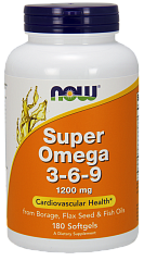 NOW Super Omega 3-6-9 1200 mg, 180 капс