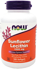 NOW Sunflower Lecithin 1200 мг, 100 капс
