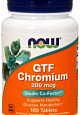 NOW GTF Chromium 200 мкг, 100 таб