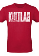 Kultlab Футболка мужская Бодибилдер (белый логотип), красная - белая