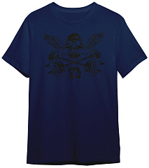 Kultlab Футболка мужская Чёрный череп, тёмно-синяя - чёрная