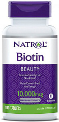 Natrol Biotin 10 000 mcg, 100 таб