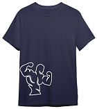 Kultlab Футболка мужская с белым контурным логотипом на боку, серая