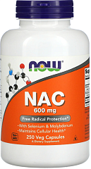NOW NAC (N-ацетилцистеин) 600 мг, 250 капс