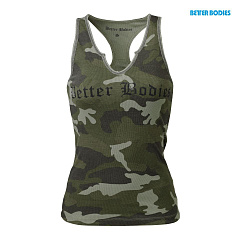 Better bodies 110668-673 Спортивная майка V-Neck Cut Rib Tank, Green camoprint