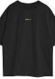 Kultlab Мужская футболка Oversize Merch, чёрная - бело-оранжевая