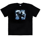 Kultlab Футболка мужская с логотипом серый камуфляж, чёрная