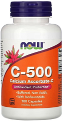 NOW Vitamin C-500 Ascorbate, 100 капс