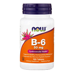 NOW Vitamin B-6 50 мг, 100 таб