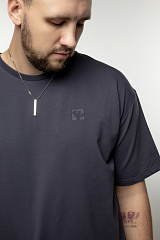 Kultlab Мужская футболка Oversize Logo, тёмный графит