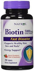 Natrol Biotin 5000 мкг, 250 таб